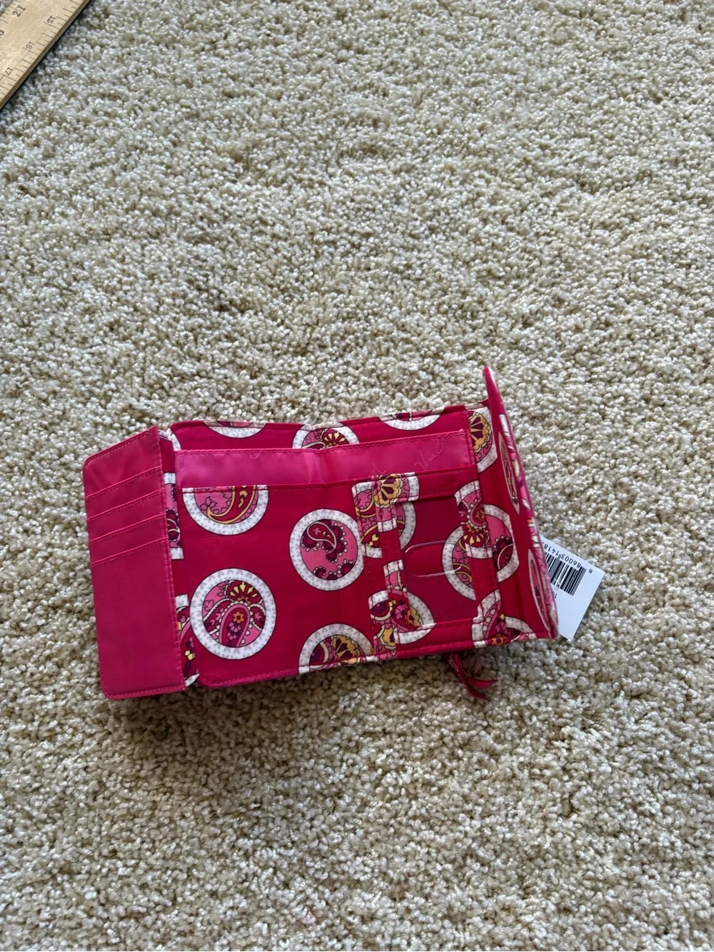 Vera‎ Bradley Rosy Posies Euro Wallet Pink Quilted Floral NWT